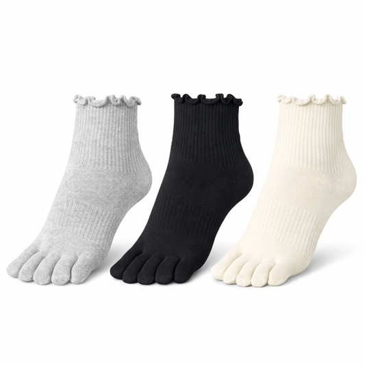 Soxsense Women’s Cotton Ruffle Toe Socks, Soft Breathable Ankle Socks with Cute Lettuce Edge, 3 Pairs