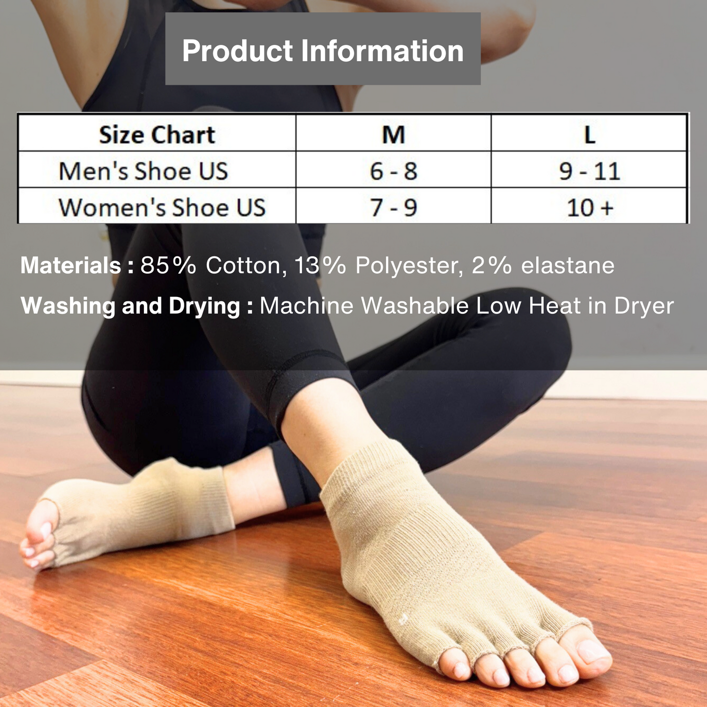 2 Pairs Toeless Grip Socks