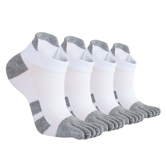 4 Pairs of white Premium Cotton Toe Socks
