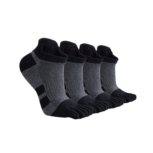 4 Pairs of black Premium Cotton Toe Socks