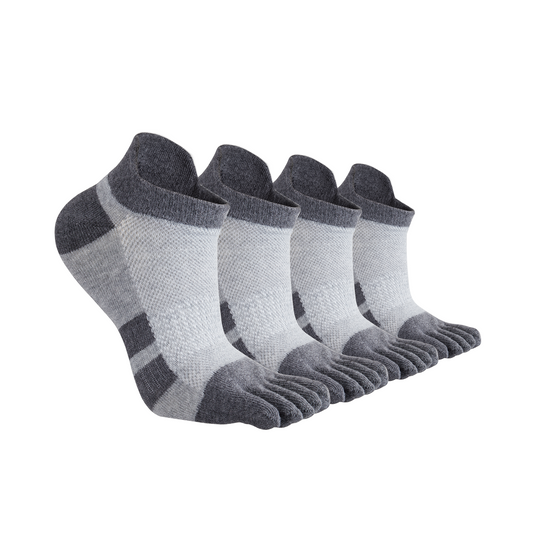 4 Pairs of grey Premium Cotton Toe Socks