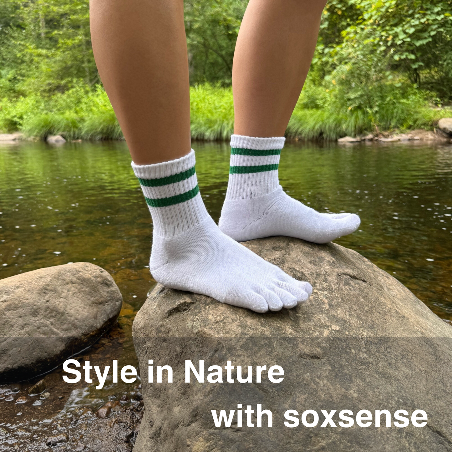 3 Pairs Stripes Quarter Toe Socks