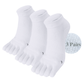 3 Pair of white Cushion Running Toe Socks