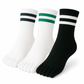 3 Pairs Stripes Quarter Toe Socks