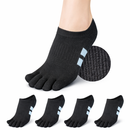 4 Pair Cushion No Show Toe Socks