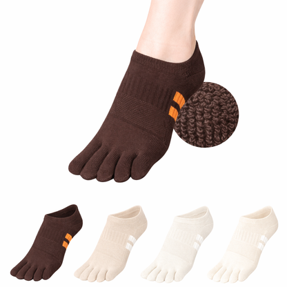 4 Pair Cushion No Show Toe Socks