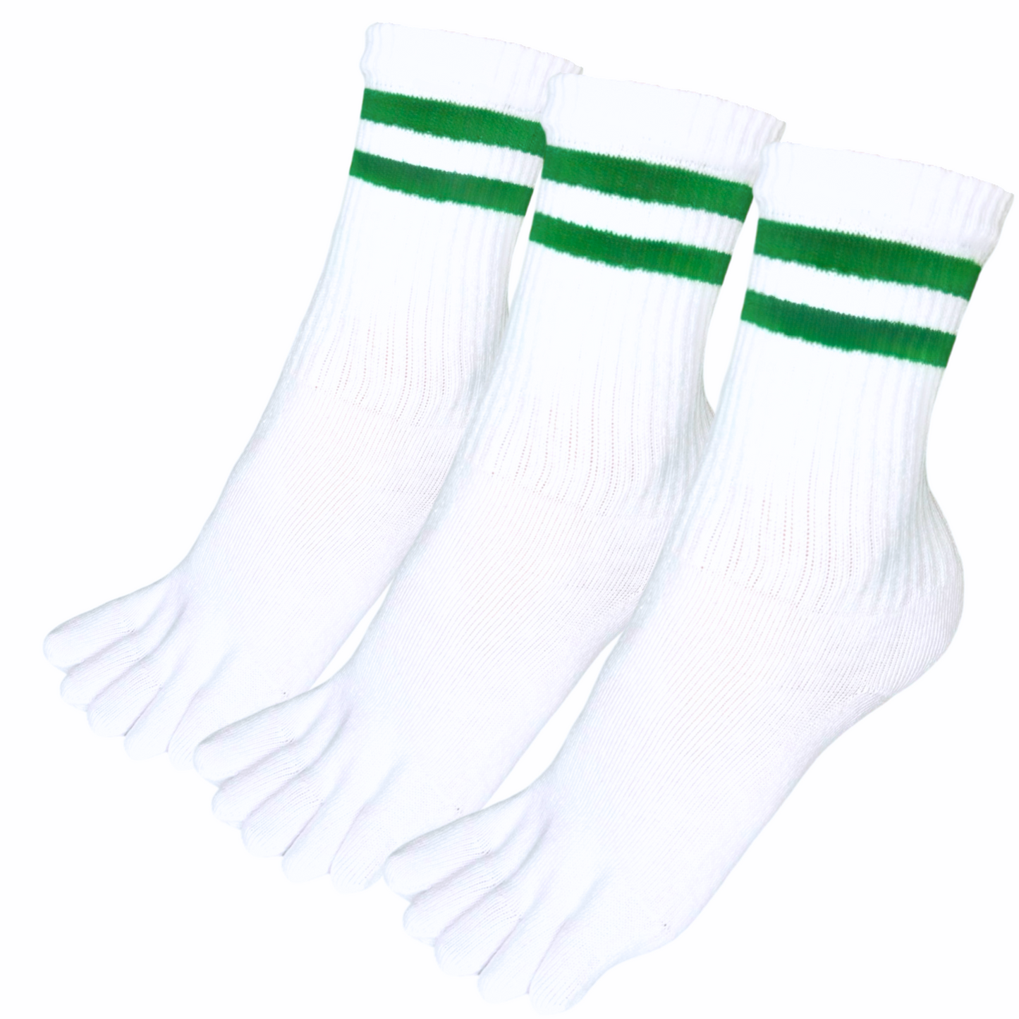 3 Pairs Stripes Quarter Toe Socks
