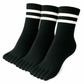 3 Pairs Stripes Quarter Toe Socks