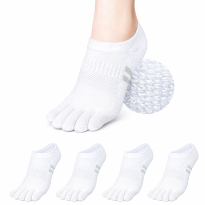 4 Pair Cushion No Show Toe Socks
